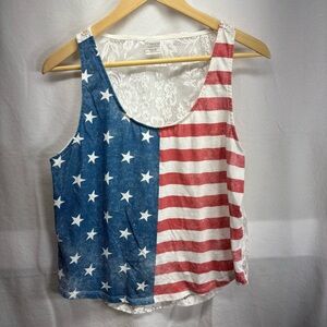 Freeze Blue and White Crop Tank Top Relaxed‎ Fit